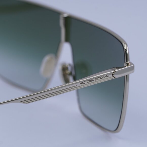 Victoria Beckham VB238S 700 Sunglasses Gold Shield Frame, Khaki Lenses - Picture 9 of 10